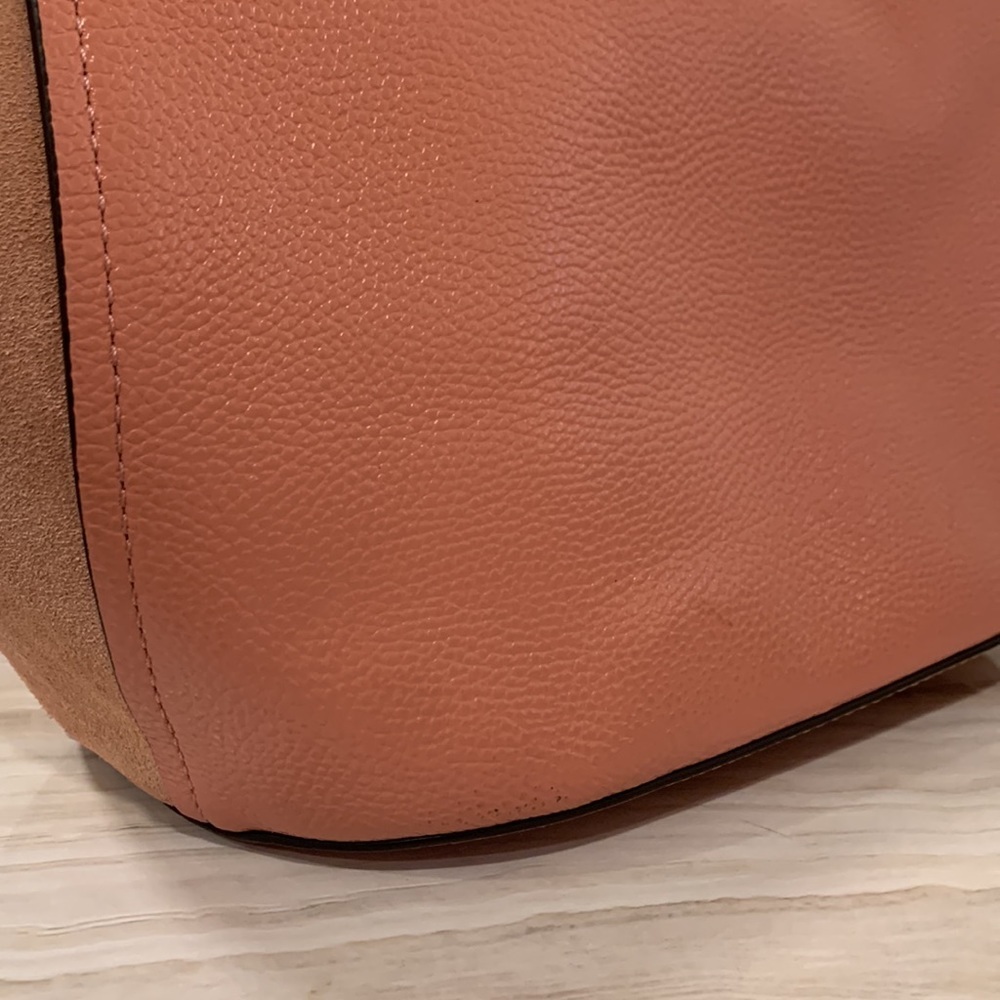 Michael Kors Bag Portia Pink Suede Leather Tote - Picture 4 of 17